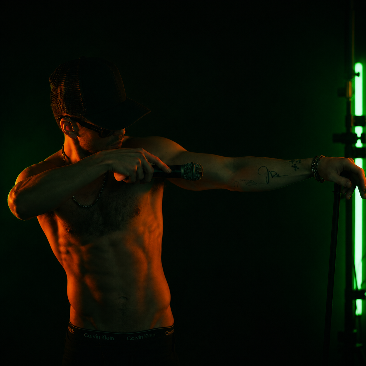 J Ru in the studio